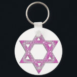 Purple Jewelled Star of David Design Keychain<br><div class="desc">a pretty Star of David in a pink/purplish jewelled design... .{graphic by MarloDeeDesigns.com}</div>