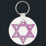 Purple Jewelled Star of David Design Keychain<br><div class="desc">a pretty Star of David in a pink/purplish jewelled design... .{graphic by MarloDeeDesigns.com}</div>