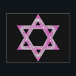 Purple Jewelled Star of David Design Postcard<br><div class="desc">a pretty Star of David in a pink/purplish jewelled design... .{graphic by MarloDeeDesigns.com}</div>