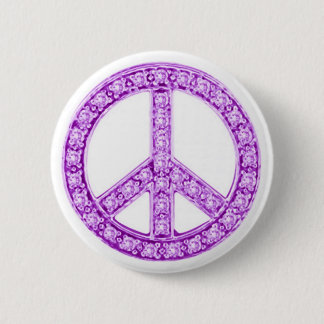 Purple Jewels Peace Sign 2 Inch Round Button