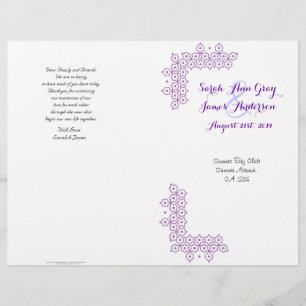 Purple Jewish wedding program