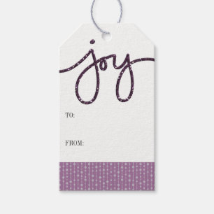 Purple JOY Gift Tags   10 Pack