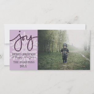 Purple JOY Snowflake Carte photo