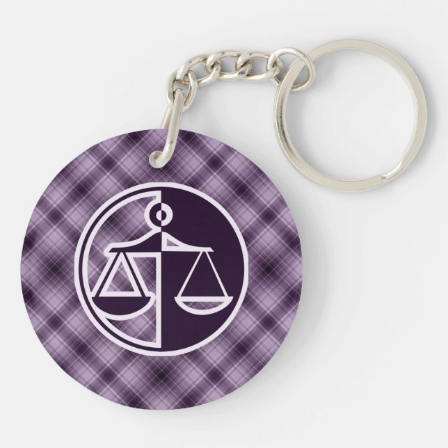 Purple Justice Scales Keychain (Back)