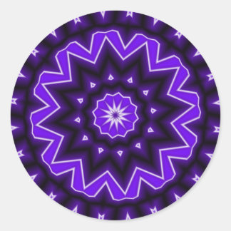 Purple Kaledoscope Classic Round Sticker