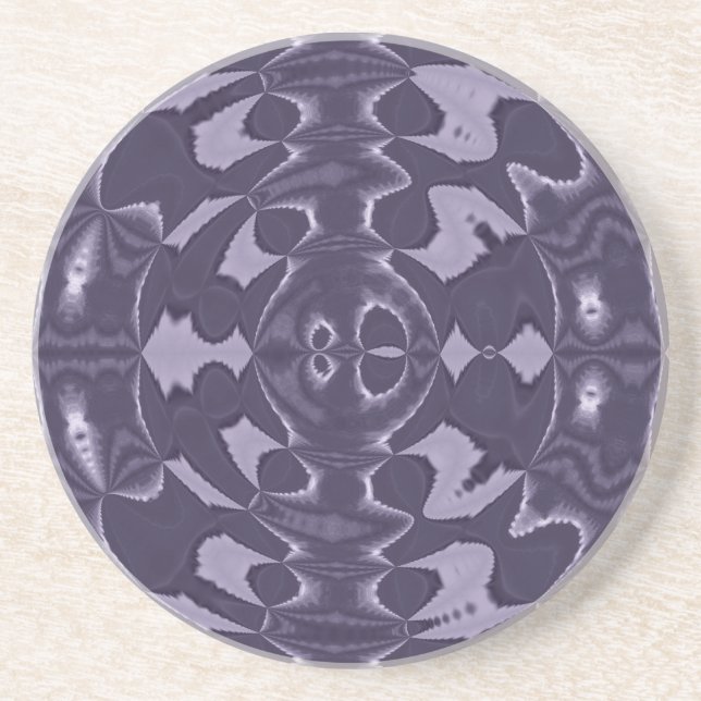 Purple Kaleidoscope Abstract Pattern Art Coaster (Front)