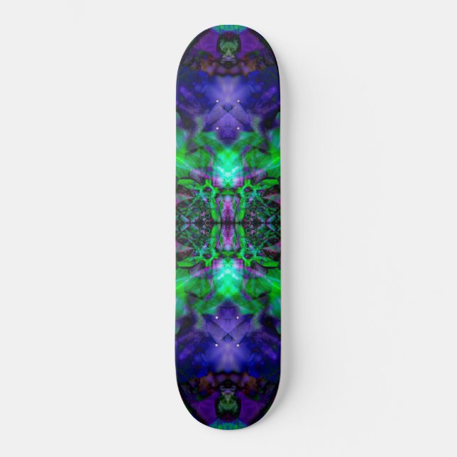 Purple kaleidoscope flower pattern skateboard (Front)