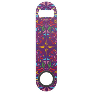 Purple Kaleidoscope Ornate Pattern Bar Key
