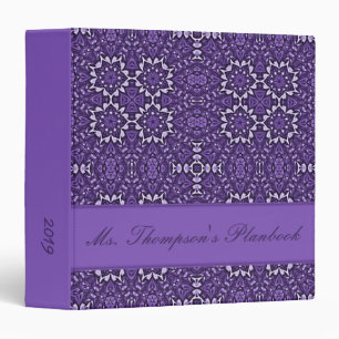 Purple Kaleidoscope Pattern Custom Notebook Binder