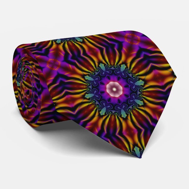 Purple Kaleidoscope Tie (Rolled)