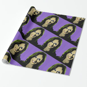 Purple Kamala Harris Pop Art Wrapping Paper