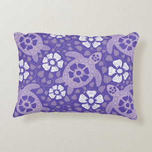 Purple Kauai Turtles Accent Pillow
