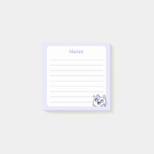Purple Kawaii Excited kitty Cat with Sparkly eyes Post-it Notes