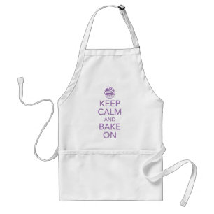 Purple Keep Calm and Bake On Apron