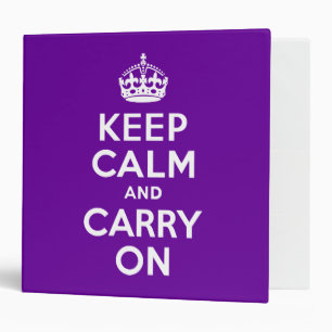 Purple Keep Calm and Carry On Binder