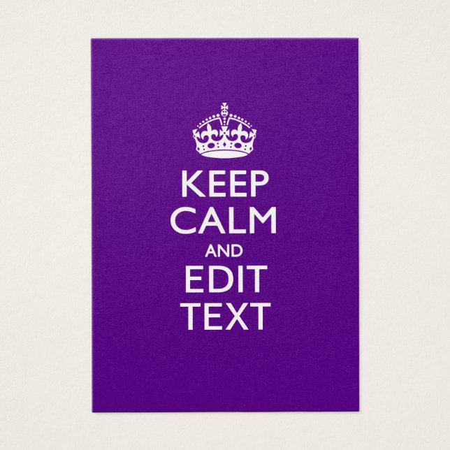 Purple Keep Calm And Have Your Text Easily (Front)