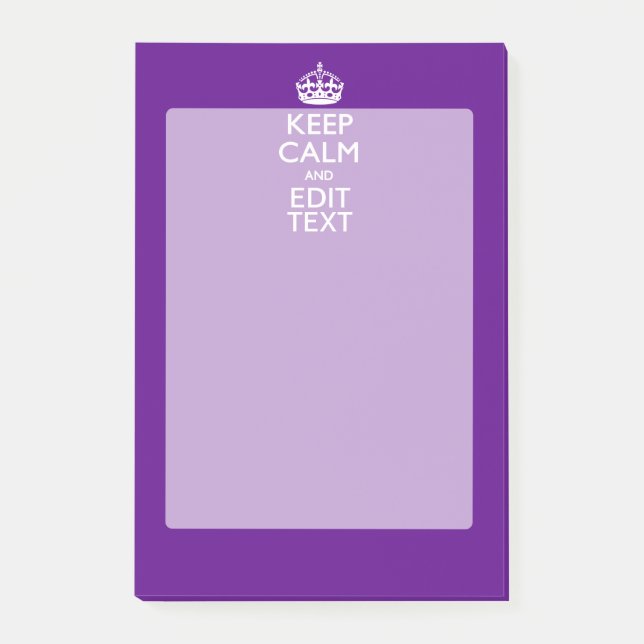 Purple Keep Calm And Have Your Text Easily Post-it Notes (Front)
