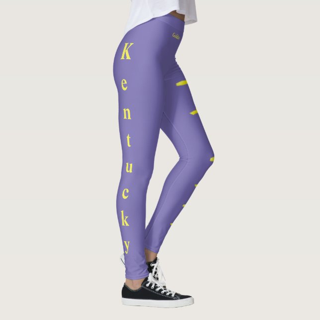 Purple Kentucky Goldenrod State Flower Leggings (Right)