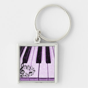 Purple Keys & Music Notes_ Keychain