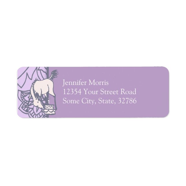 Purple Kid's Birthday Return Address Labels (Front)