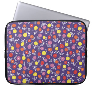 Purple Kids Floral Ditsy Laptop Sleeve