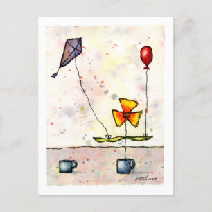 Purple Kite Flower Postcard