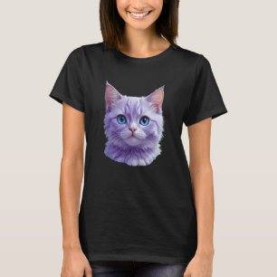 PURPLE KITTEN CAT FACE CATS T-Shirt