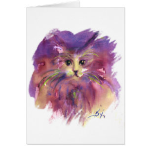 PURPLE KITTEN,KITTY CAT PORTRAIT, COLORFUL PAWS