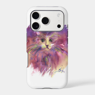 PURPLE KITTEN,KITTY CAT PORTRAIT, White