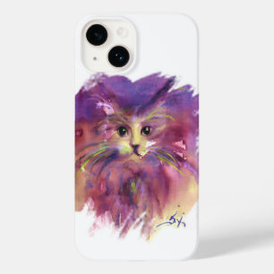 PURPLE KITTEN,KITTY CAT PORTRAIT,White Case-Mate iPhone 14 Case
