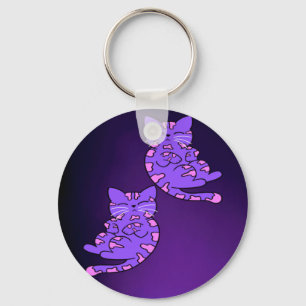 Purple Kitten Twins 2 Keychain