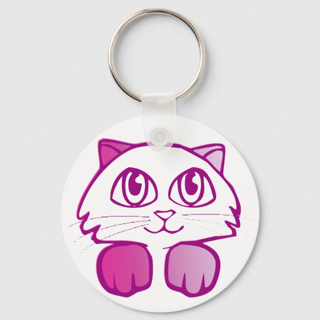 Purple Kitty Keychain (Front)