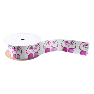 Purple Kitty Satin Ribbon