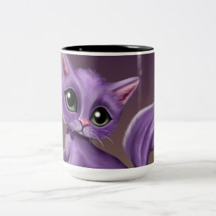 Purple Kitty Two-Tone Mug
