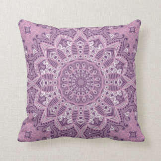 Purple Lace Pattern Throw Pillow