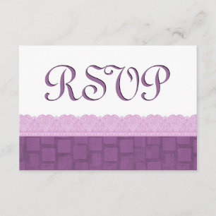 Purple Lace RSVP Wedding Card