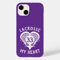 Purple Lacrosse My Heart Case-Mate iPhone Case