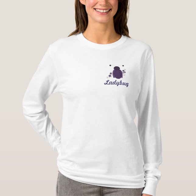Purple Ladybug Design T-Shirt (Front)