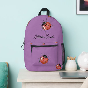 Purple Ladybug school kids backpack