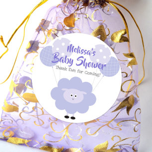 Purple Lamb Baby Shower Cute Sweet Thank You Classic Round Sticker