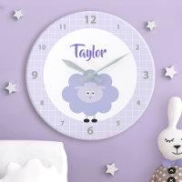Purple Lamb Cute Sweet Kids Nursery Custom Name