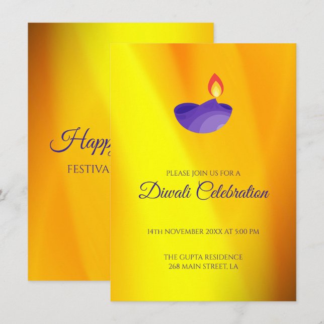 Purple Lamp Invitation (Front/Back)