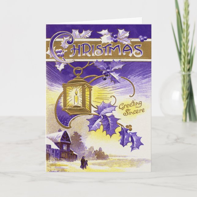 Purple Lantern Holiday Card (Front)