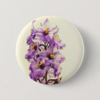 Purple Larkspur Delphinium 2 Inch Round Button
