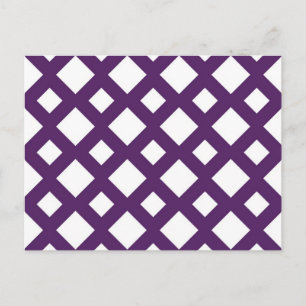 Purple Lattice on White Postcard