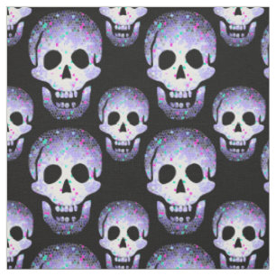 Purple Laughing Skulls Cheeky Witch® Pagan Wiccan Fabric