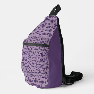 purple, lavender and grape dots sling bag