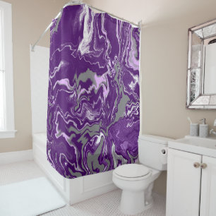 Purple. Lavender and Gray Marble Fluid Art  