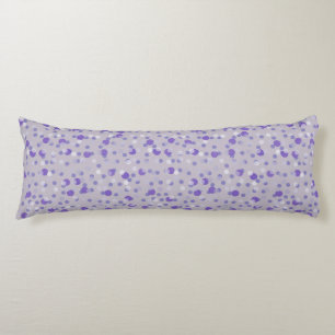 purple, lavender and grey dots body pillow