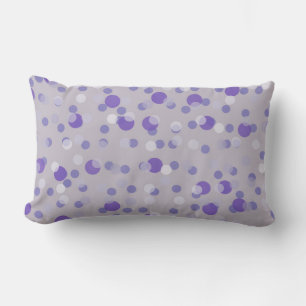 purple, lavender and grey dots lumbar pillow